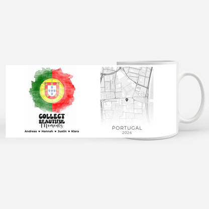 Tasse personalisiert Stadtkarte Portugal Urlaub Erinnerung Freunde