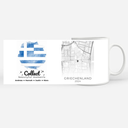 Tasse personalisiert Stadtkarte Griechenland Urlaub Erinnerung Schwester