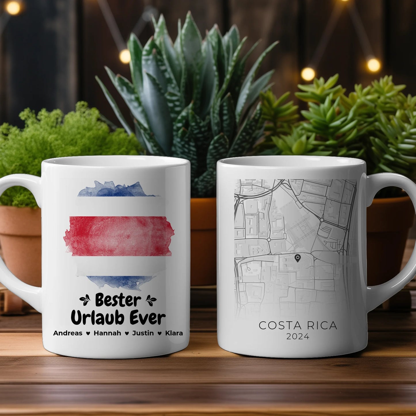 Tasse personalisiert Stadtkarte Costa Rica Urlaub Erinnerung Mama