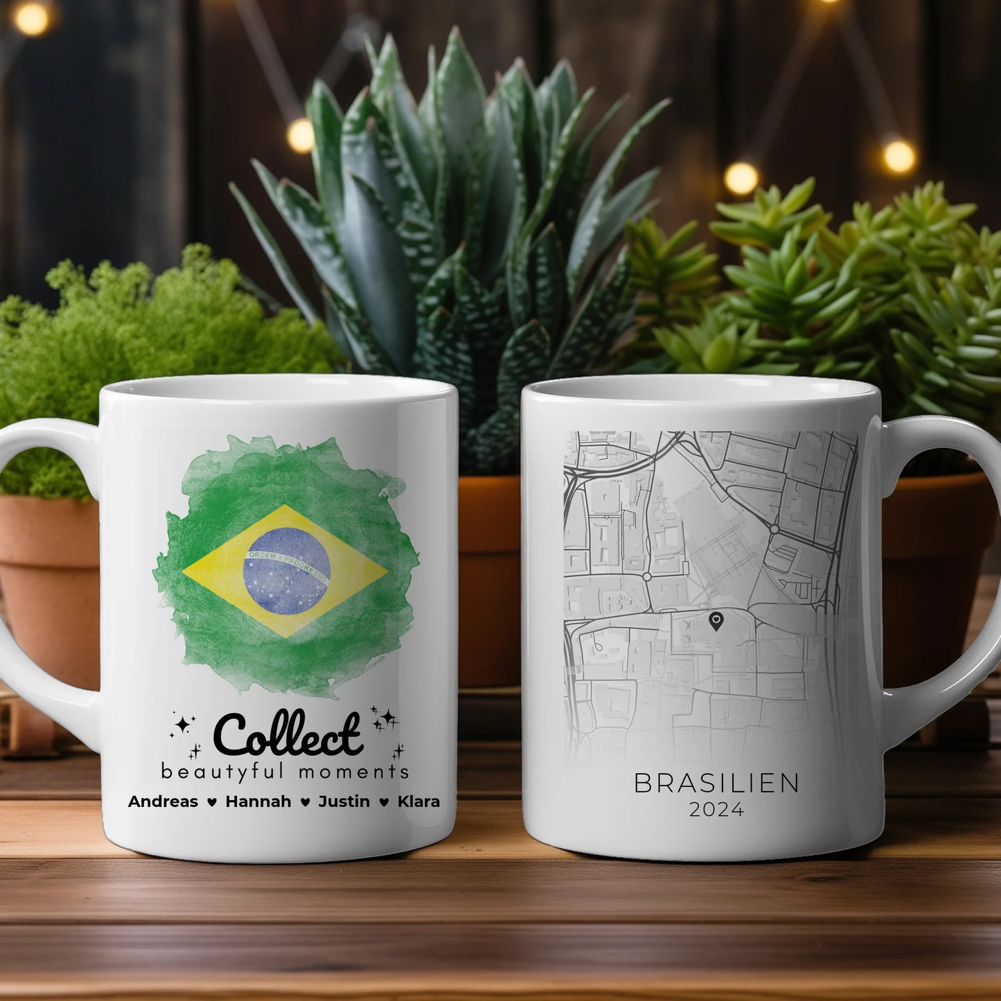 Geschenk Tasse Stadtkarte Brasilien Urlaub Erinnerung Schwester