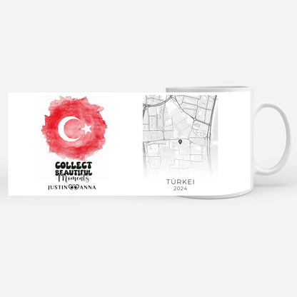 Foto Geschenk Tasse für Paare Urlaub Erinnerung Türkei Stadtkarte