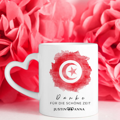 Pärchen Tasse Urlaubs Erinnerung Tunesien Stadtkarte