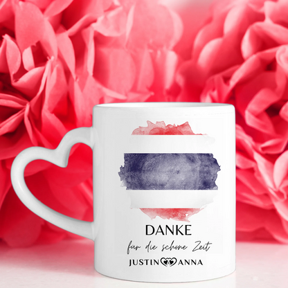 Tasse personalisiert für Paare Urlaub Erinnerung Thailand Stadtkarte