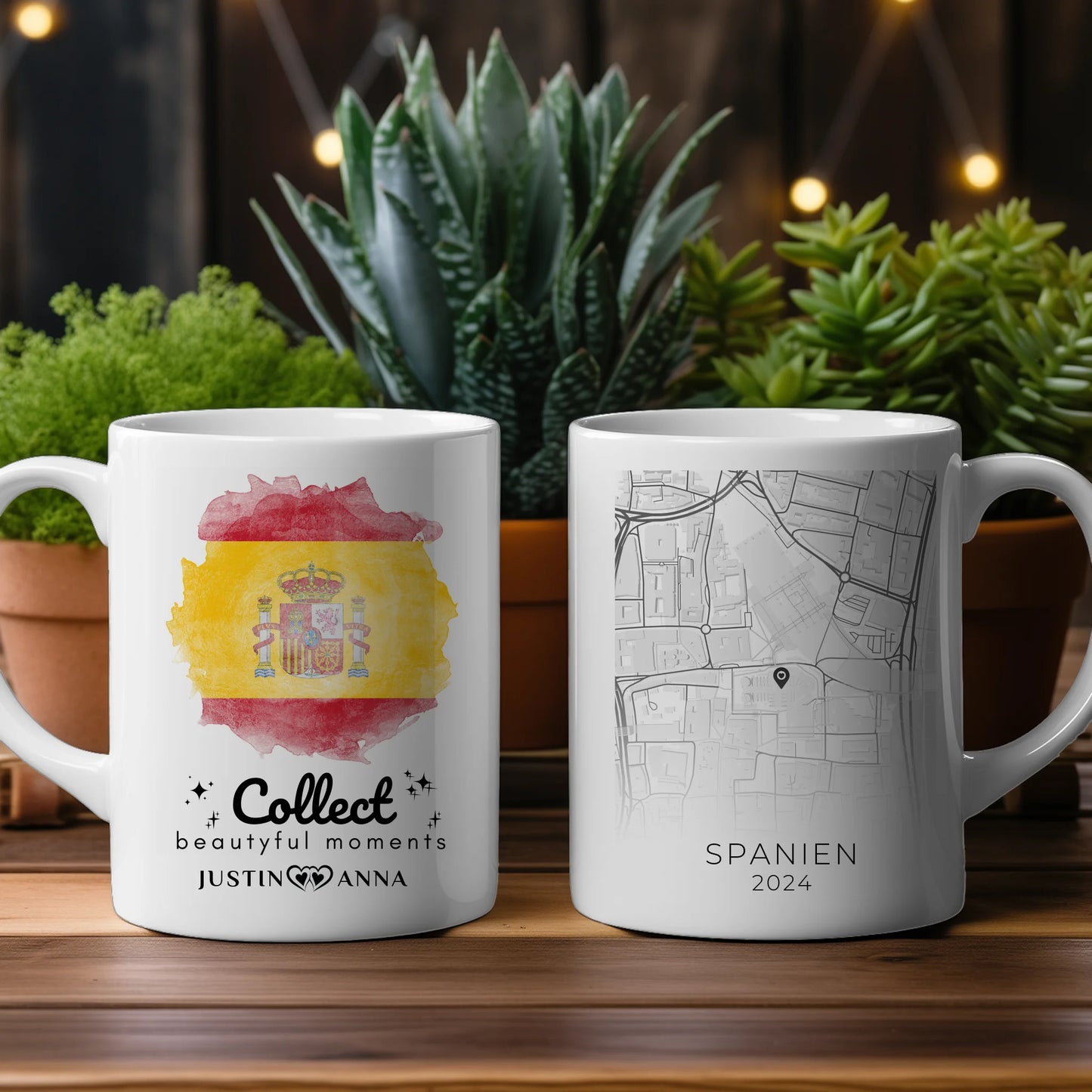 Personalisierte Tasse Urlaub Erinnerung Spain Spanien Stadtkarte