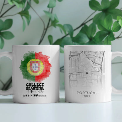 Pärchen Tasse Urlaub Erinnerung Portugal Stadtkarte