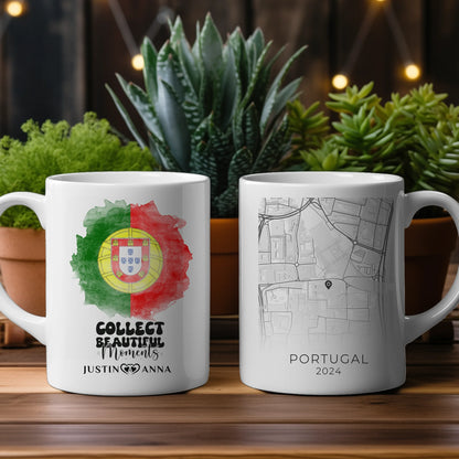 Pärchen Tasse Urlaub Erinnerung Portugal Stadtkarte