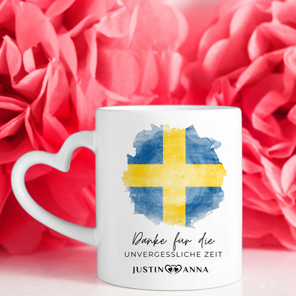 Foto Geschenk Tasse für Paare Urlaubs Erinnerung Schweden Stadtkarte