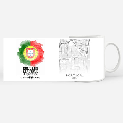 Pärchen Tasse Urlaub Erinnerung Portugal Stadtkarte