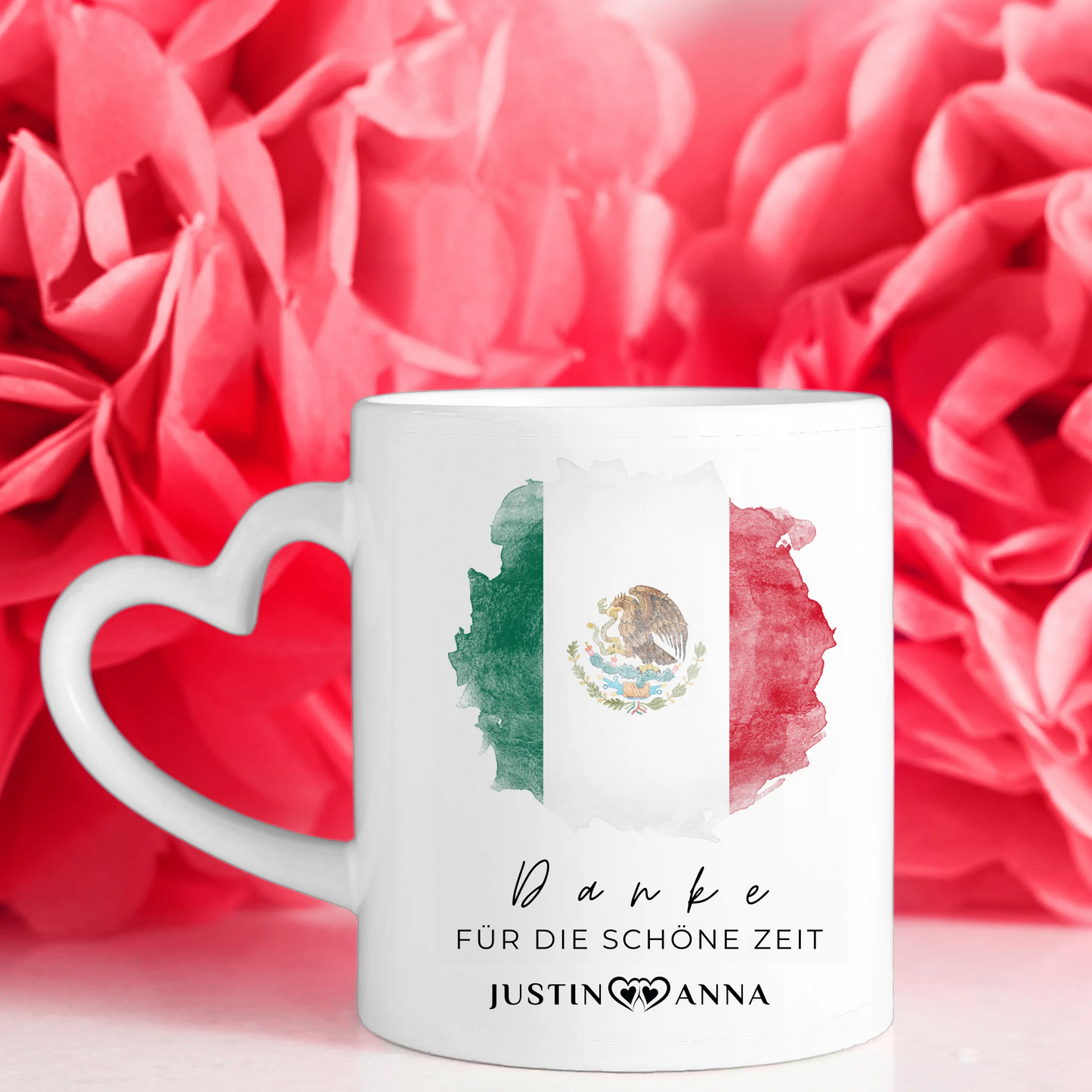 Tasse personalisiert für Paare Urlaubs Erinnerung Mexiko Stadtkarte