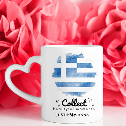 Foto Geschenk Tasse für Paare Urlaub Erinnerung Griechenland Stadtkarte