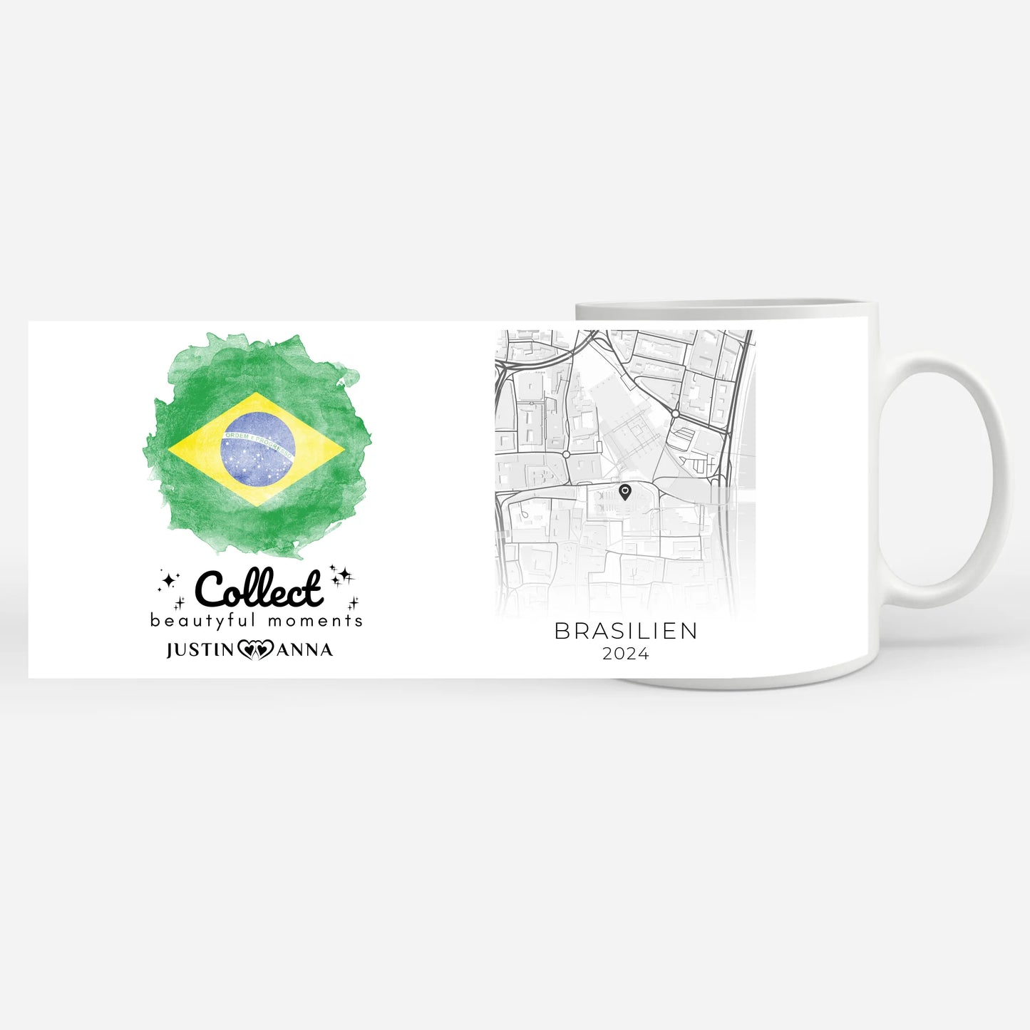 Pärchen Tasse Urlaub Erinnerung Brasilien Stadtkarte