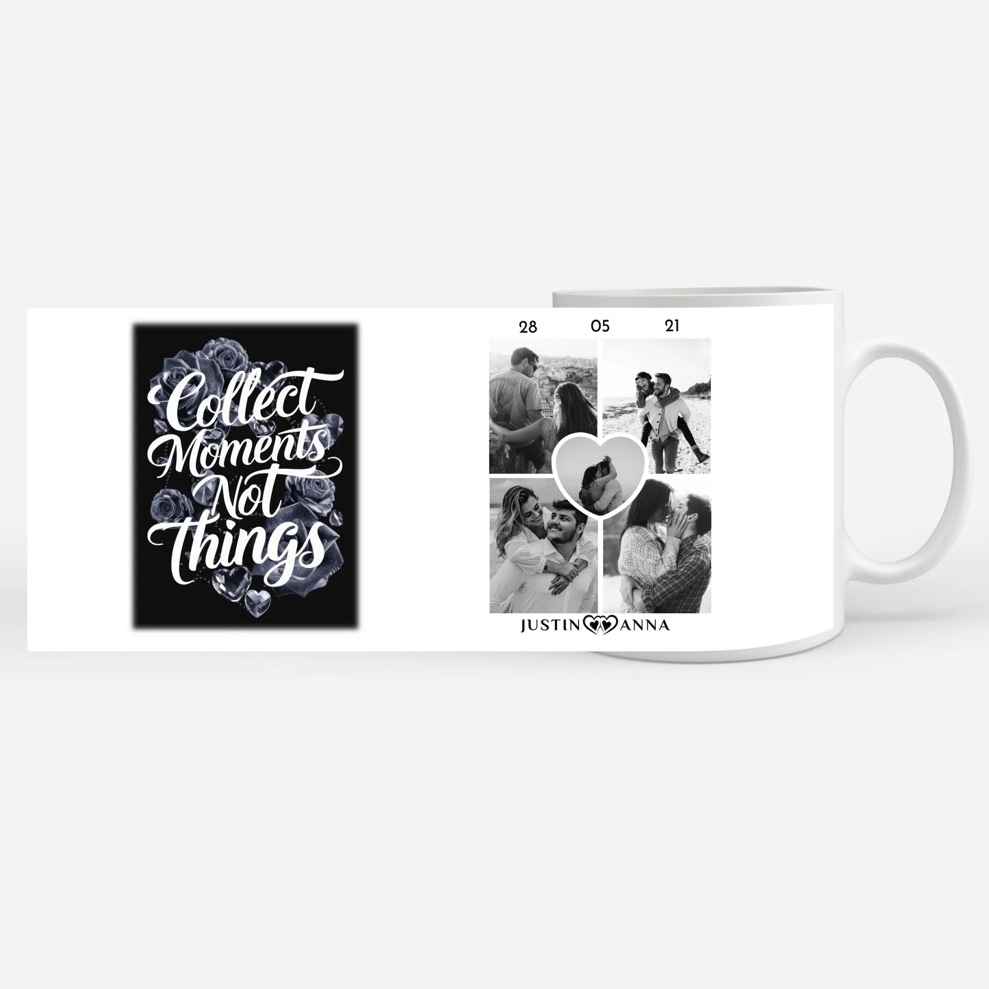 Pärchen Tasse Personalisiert Collect Moments Personalisiert Schwarz Weiß