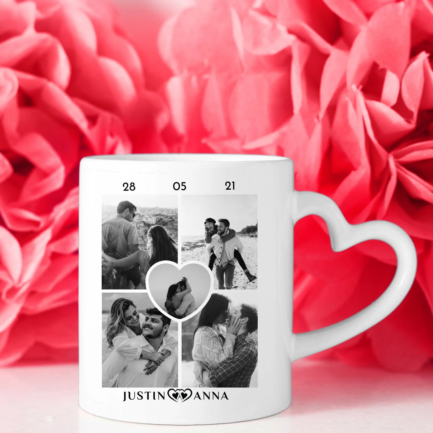 Pärchen Tasse Personalisiert Collect Moments Personalisiert Schwarz Weiß