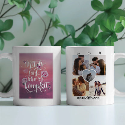 Pärchen Tasse Mit Dir Fühle Ich Mich Komplett Süßes Pärchen Geschenk