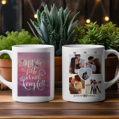Pärchen Tasse Mit Dir Fühle Ich Mich Komplett Süßes Pärchen Geschenk