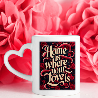 Personalisierte Tasse Liebe Home Is Where Your Love Is für Pärchen