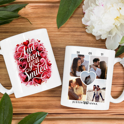 Personalisierte Pärchen Tasse And Then You Smiled Herzranken