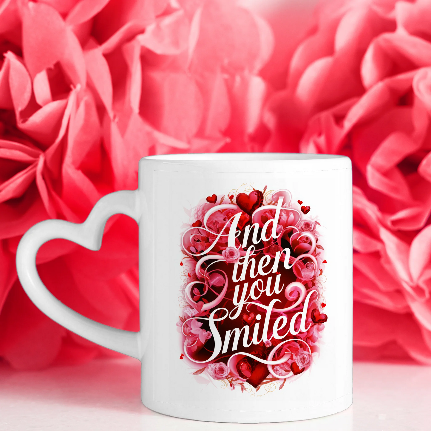 Personalisierte Pärchen Tasse And Then You Smiled Herzranken