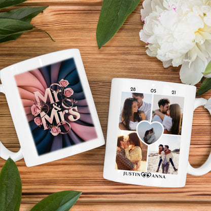Personalisierte Tasse Liebe Mr & Mrs Elegant für Pärchen