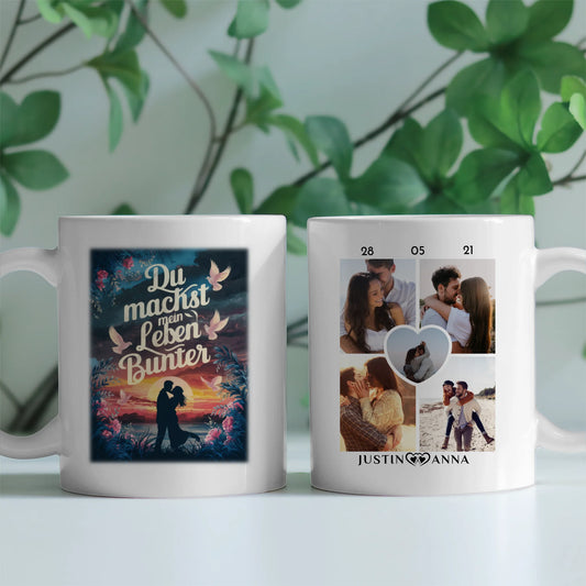 Pärchen Tasse Personalisiert Du Machst Mein Leben Bunter Magisch