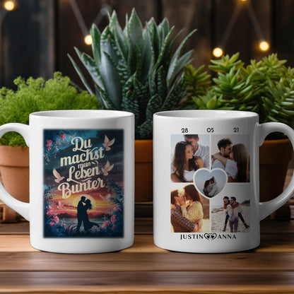 Pärchen Tasse Personalisiert Du Machst Mein Leben Bunter Magisch
