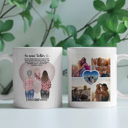 Personalisierte Tasse Mama An Tochter Deine Träume mit 5 Fotos