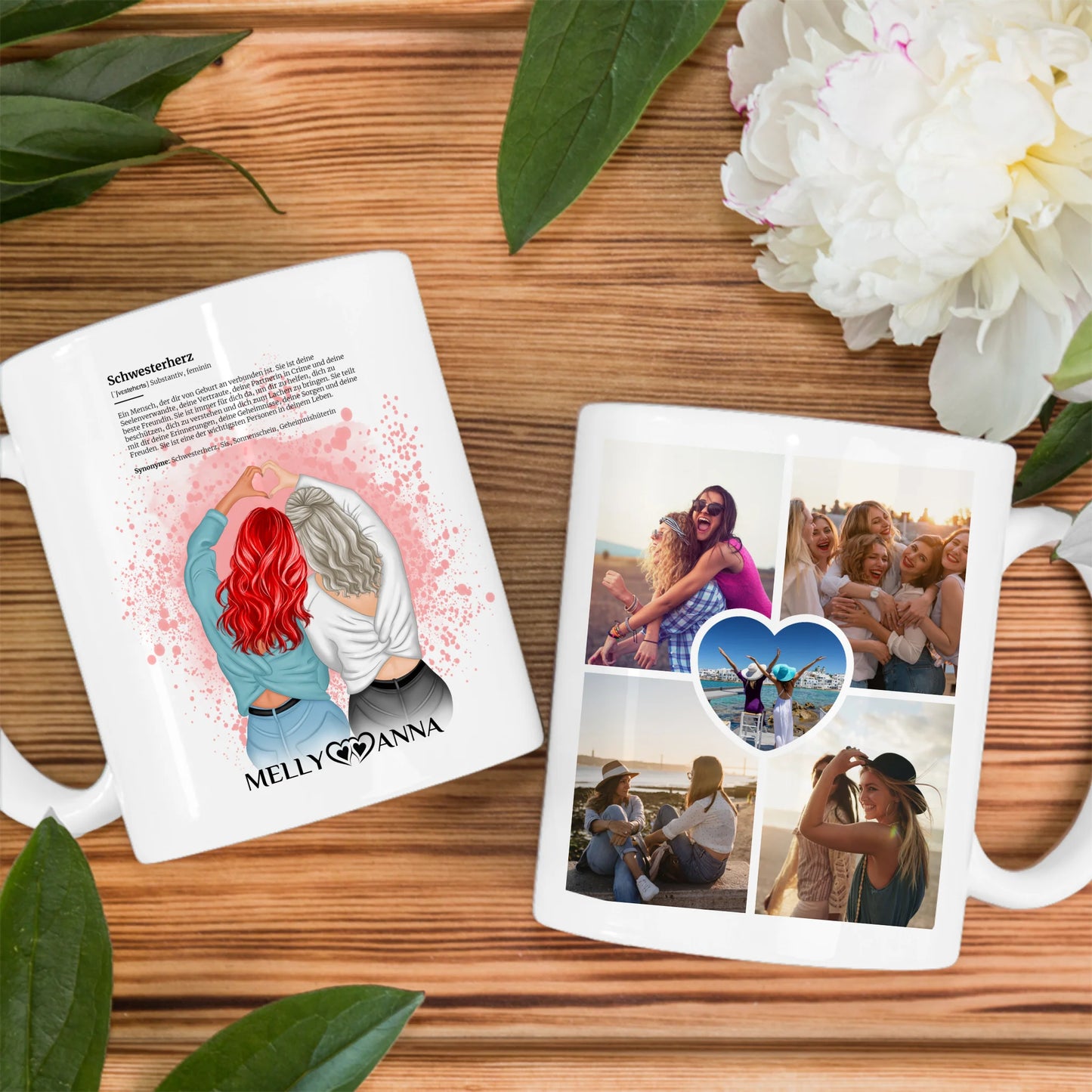 Personalisierte Tasse für Schwester Schwesterherz Definition