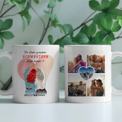 Tasse personalisiert für Schwester Liebe zwischen Schwestern