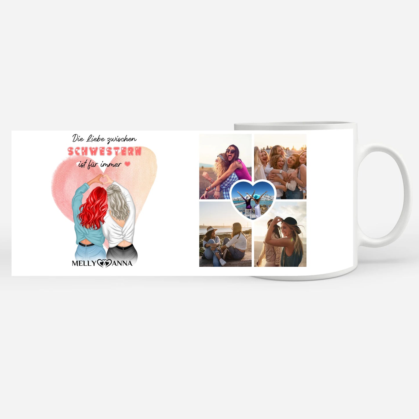 Tasse personalisiert für Schwester Liebe zwischen Schwestern