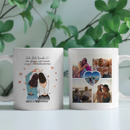 Personalisierte Tasse Beste Freundin Wohlfühlen mit 5 Fotos