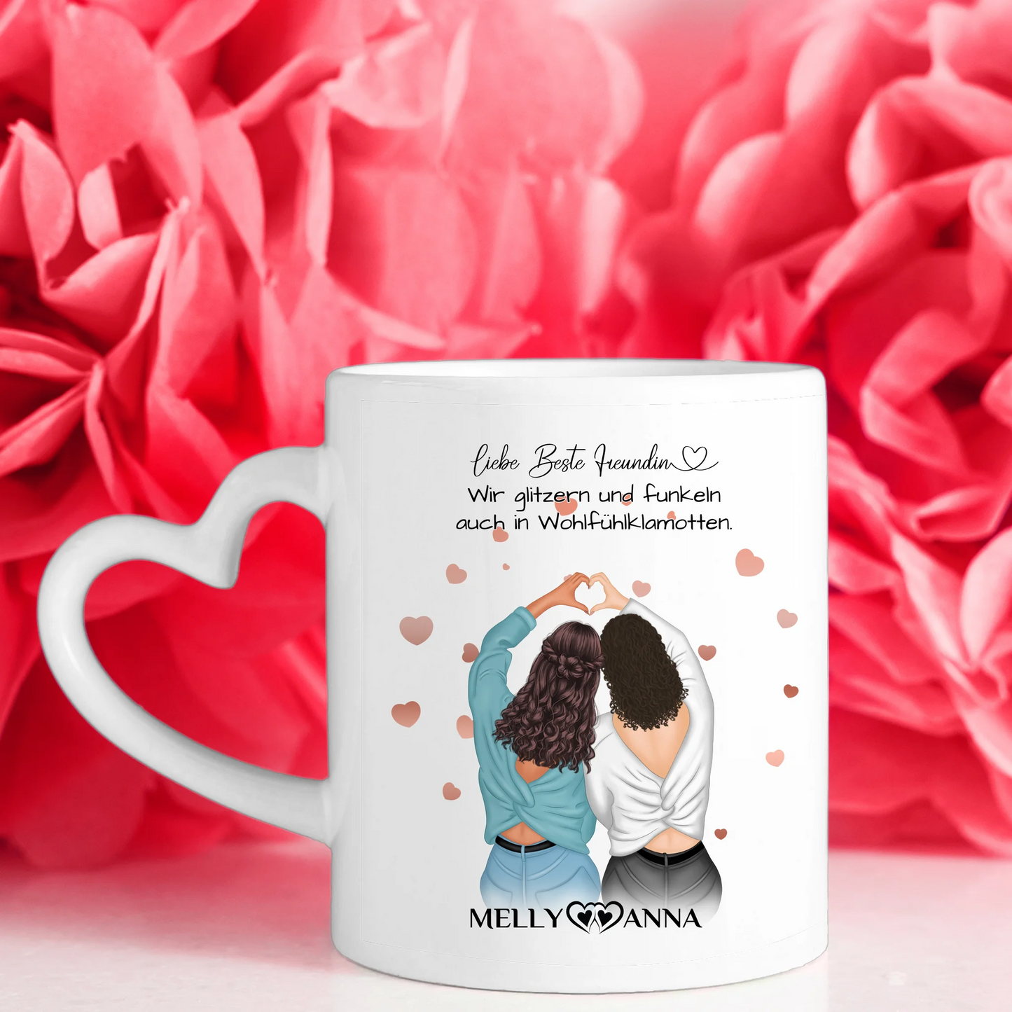 Personalisierte Tasse Beste Freundin Wohlfühlen mit 5 Fotos