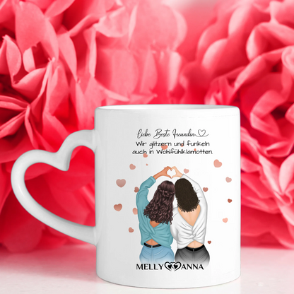 Personalisierte Tasse Beste Freundin Wohlfühlen mit 5 Fotos