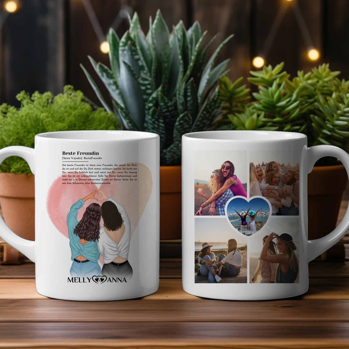 Personalisierte Beste Freundin Tasse Definition - Beste Freundin mit 5 Fotos