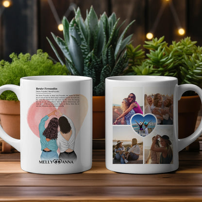 Personalisierte Beste Freundin Tasse Definition - Beste Freundin mit 5 Fotos