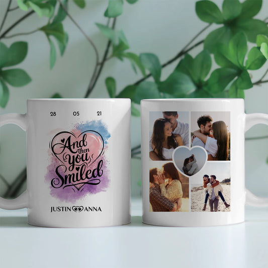Personalisierte Tasse Liebe mit 5 Fotos And then you smiled