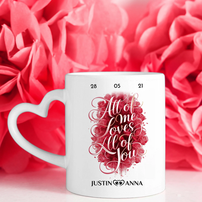 Personalisierte Tasse für Paare mit 5 Fotos All Of Me Loves All Of You