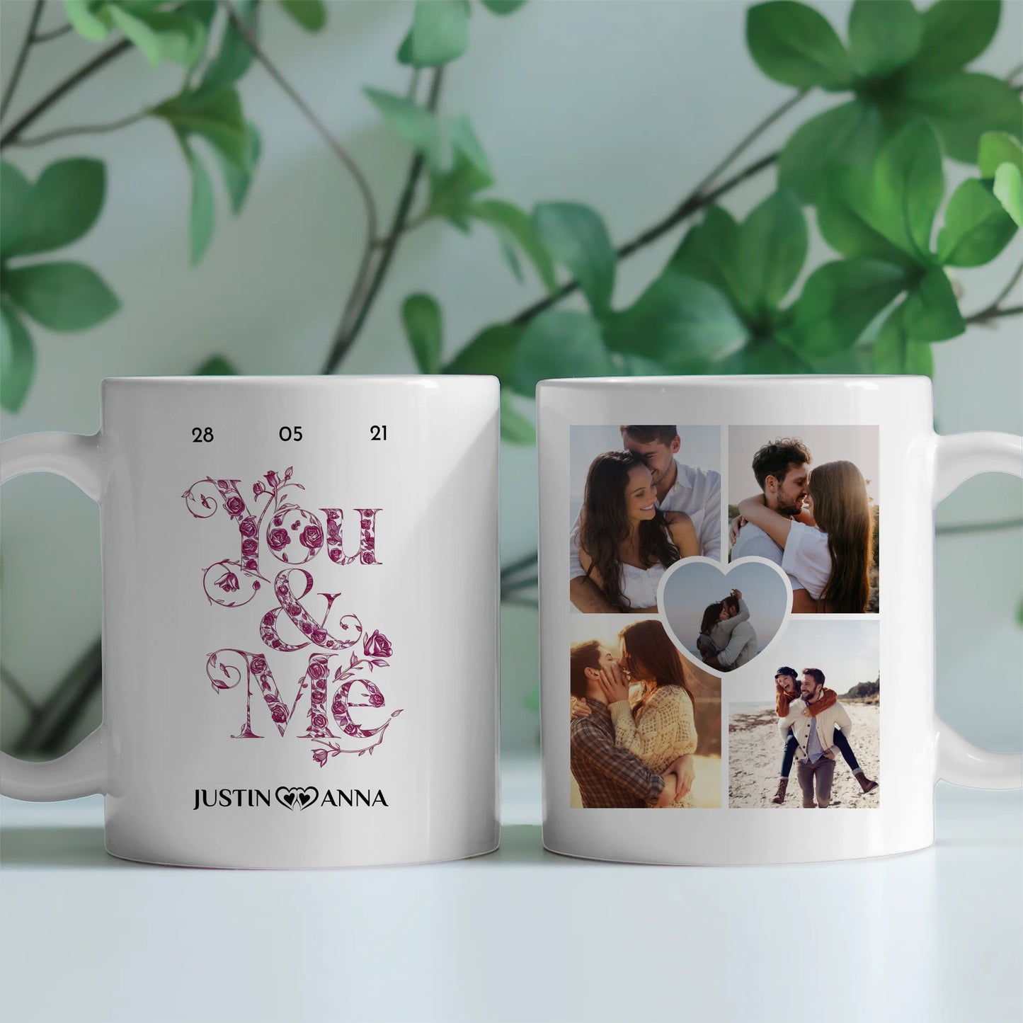 Tasse für Freundin You and Me für Pärchen mit 5 Fotos