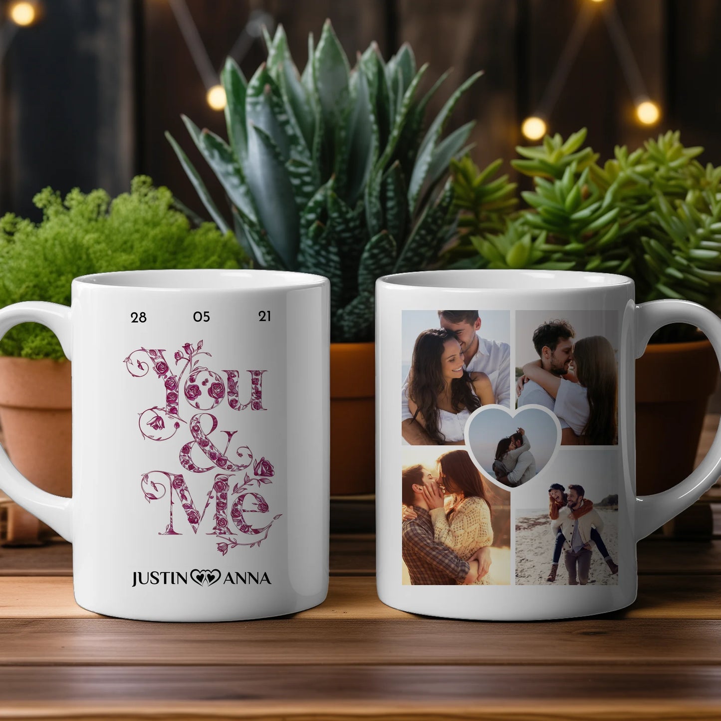Tasse für Freundin You and Me für Pärchen mit 5 Fotos