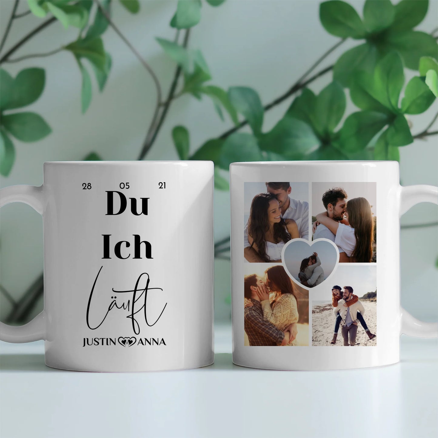 Liebes Tasse für Paare mit 5 Fotos Du Ich läuft
