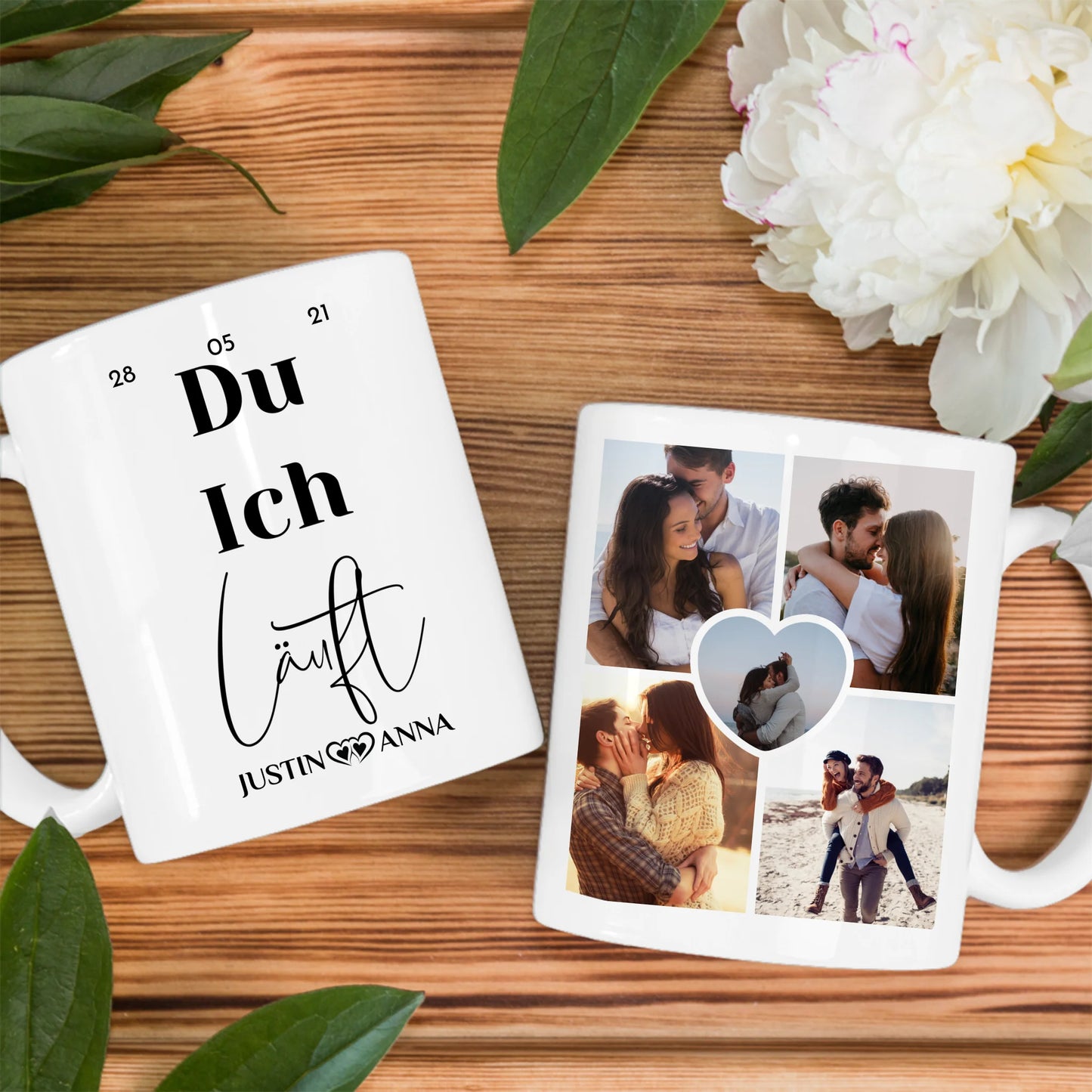 Liebes Tasse für Paare mit 5 Fotos Du Ich läuft