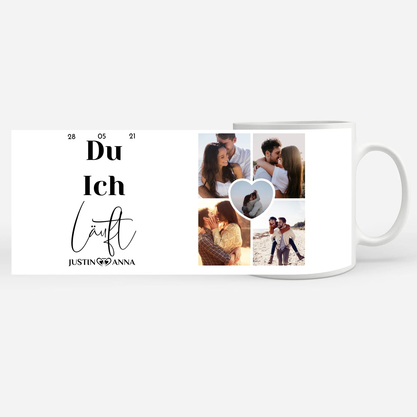 Liebes Tasse für Paare mit 5 Fotos Du Ich läuft