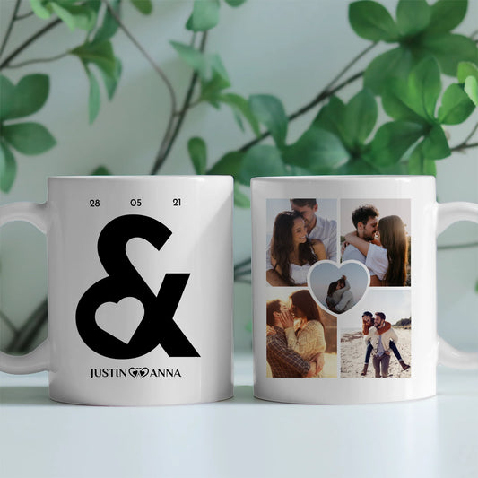 Personalisierte Tasse für Freundin UND Symbol mit 5 Fotos