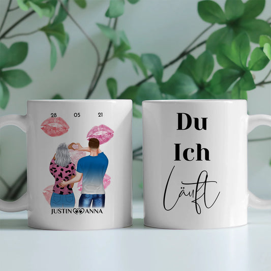 Pärchen Tasse Du Ich Läuft Paar als Cliparts personalisiert
