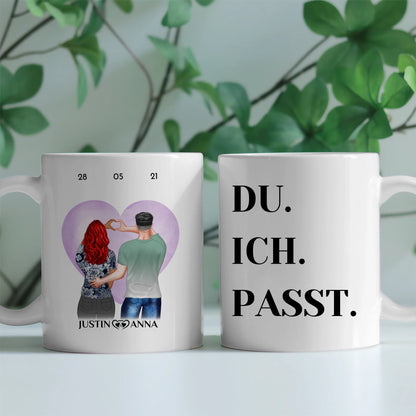 Liebes Tasse für Paare Du Ich Passt Ihr als Figuren