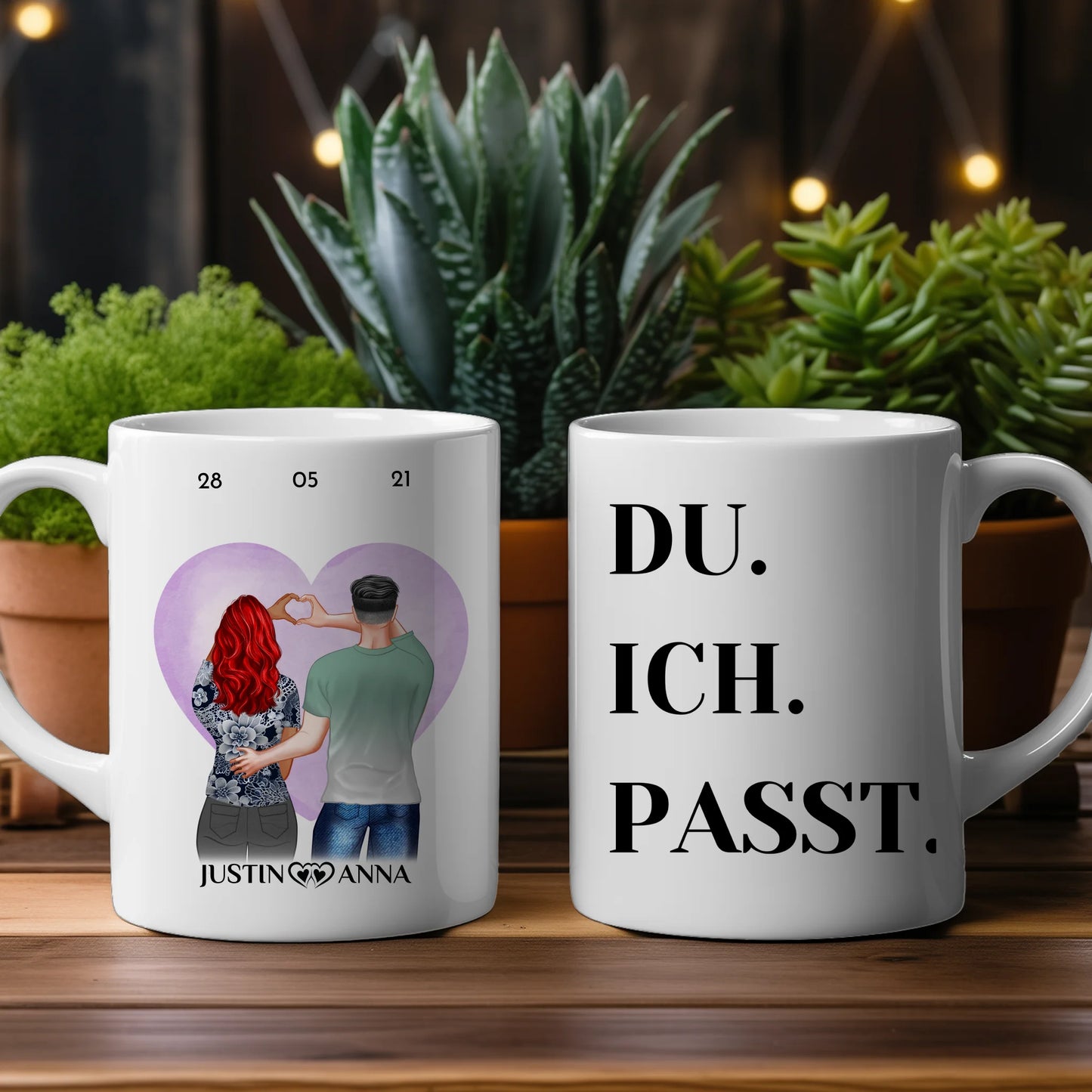 Liebes Tasse für Paare Du Ich Passt Ihr als Figuren