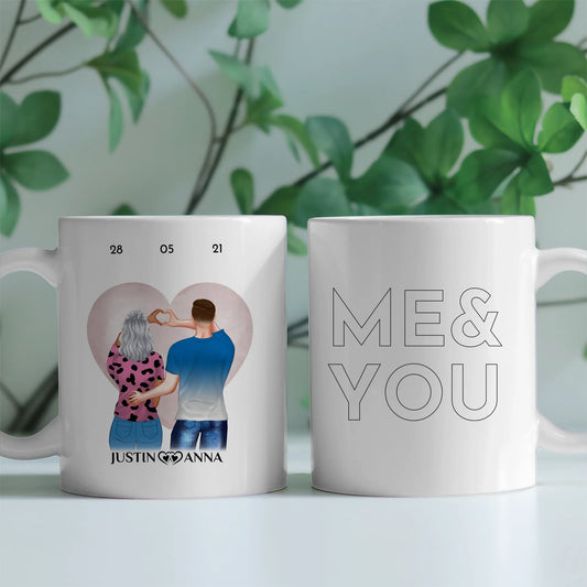 Personalisierte Pärchen Tasse Me & You Paar als Cliparts