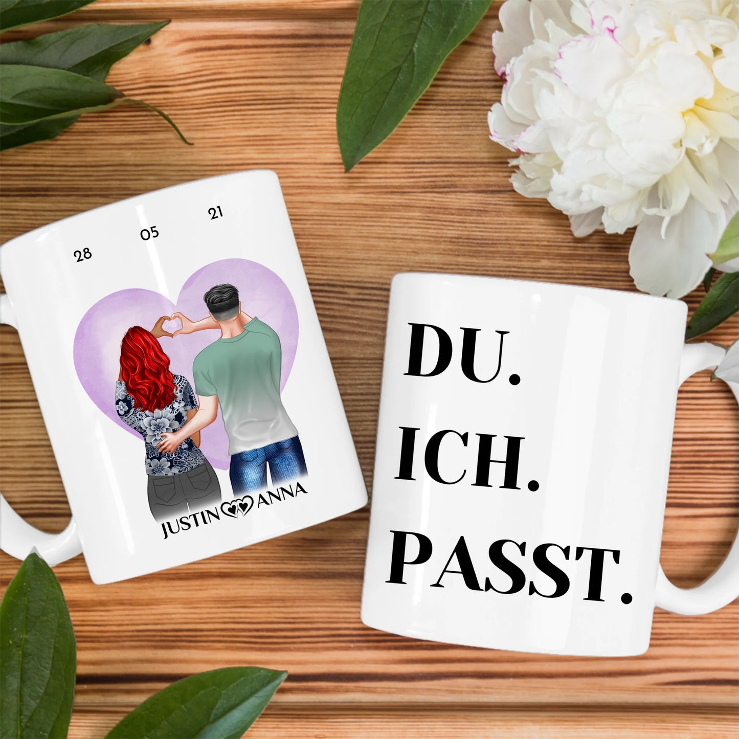 Liebes Tasse für Paare Du Ich Passt Ihr als Figuren