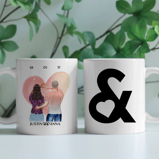 Tasse personalisiert für Paare UND Symbol Pärchen Cliparts