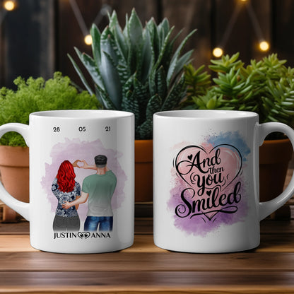 Tasse für Freundin And then you smiled Ihr als Figuren personalisiert