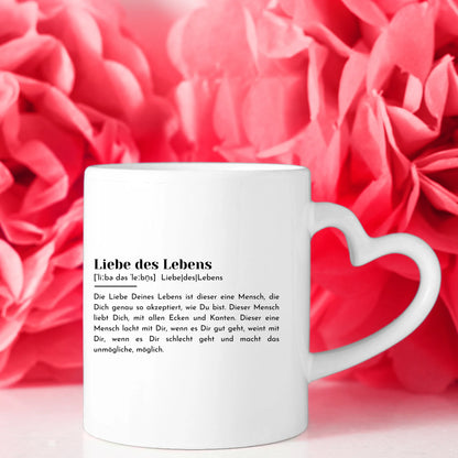 Personalisierte Tasse Definition Liebe des Lebens Paar als Cliparts